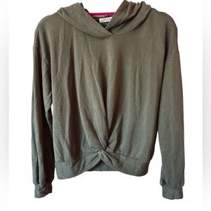 Stateside Olive Green Twist Front Hoodie